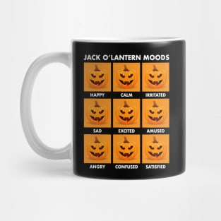 Jack O'Lantern Moods (white-out for dark shirts) Mug